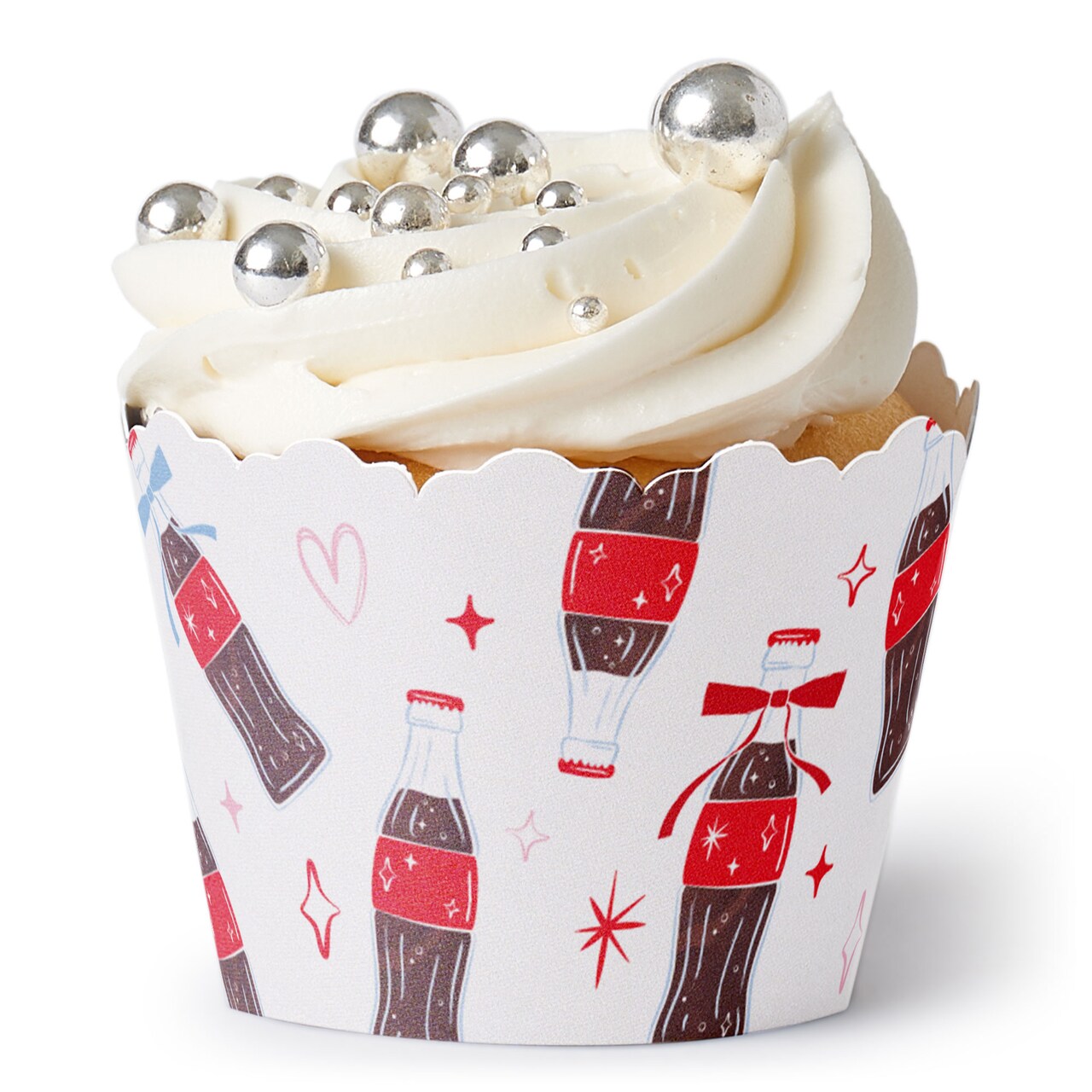 Big Dot of Happiness She's Ready to Pop Cupcake Wrappers, Adjustable Fit, Retro 50s Soda Party Decor, Baby Shower Vintage Soda Bottles Wraps - 12 Ct